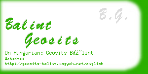 balint geosits business card